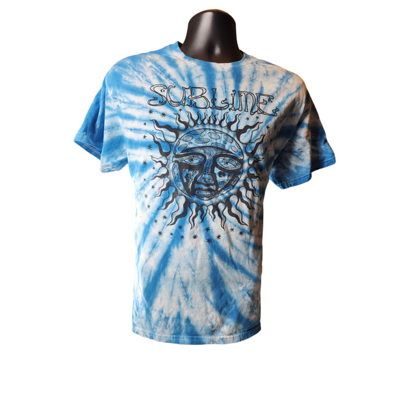 Sublime T Shirt Blue Tie Dye Sun Face Graphic Mens Large Vintage Rock Band Tee - Picture 13 of 16
